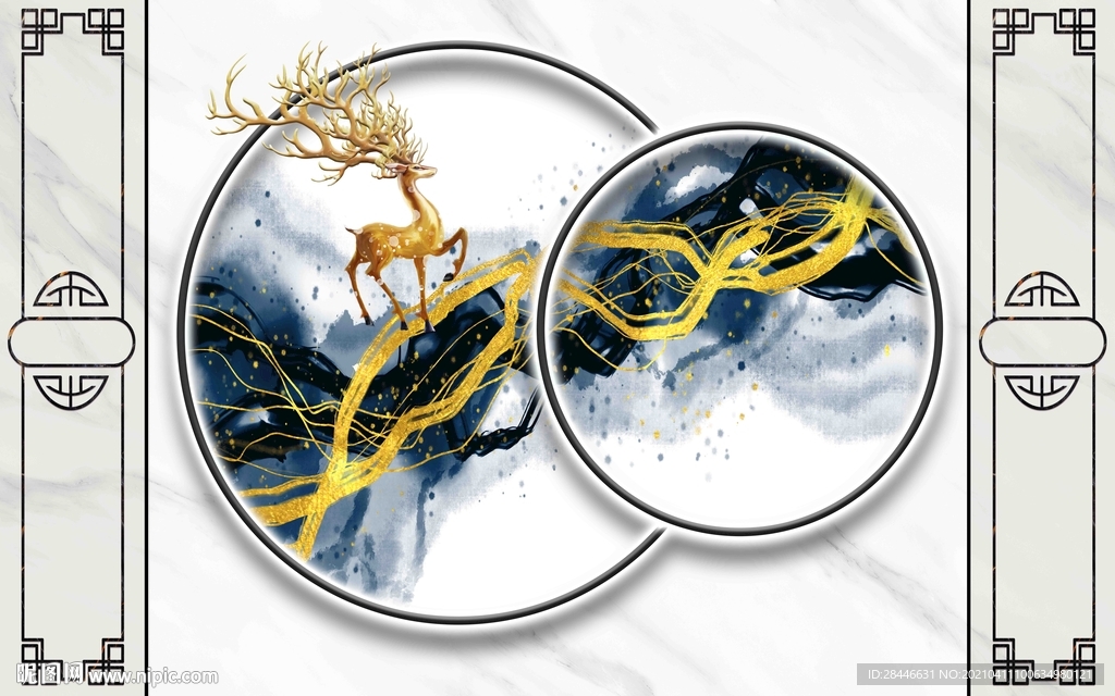 新中式电视背景墙装饰画