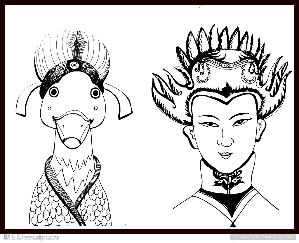 插画《人与鸭》