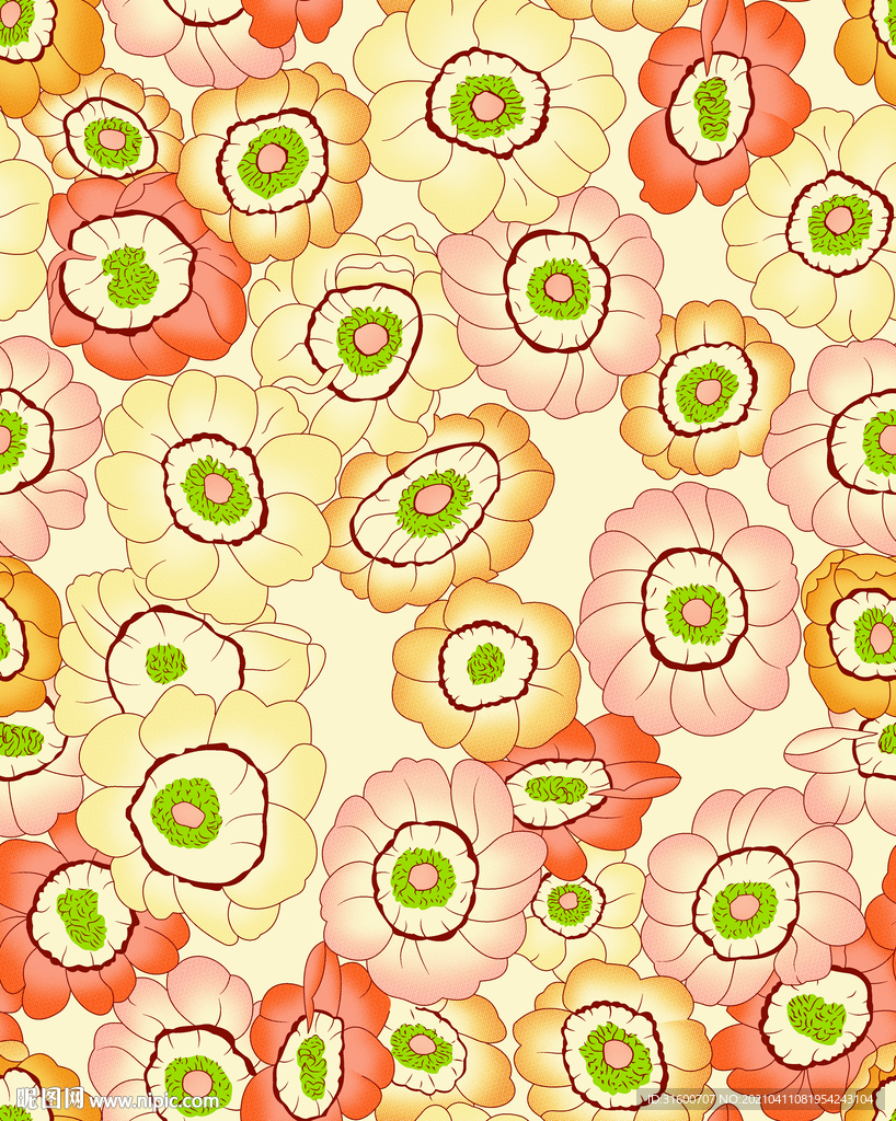 传统实色小碎花