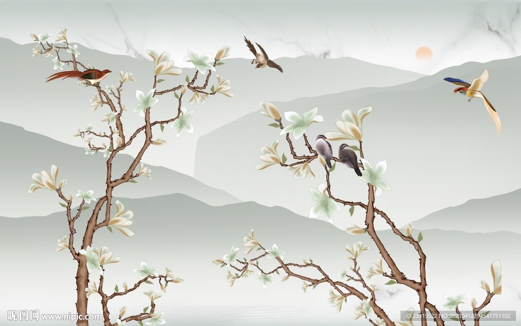 天地之间新中式背景墙