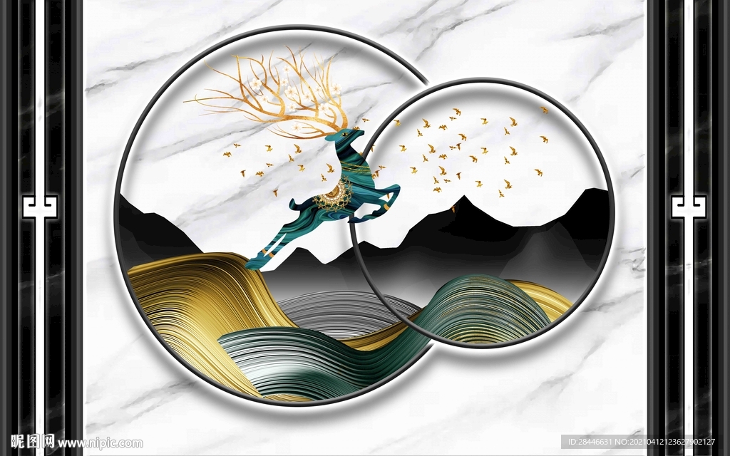 新中式电视背景墙装饰画