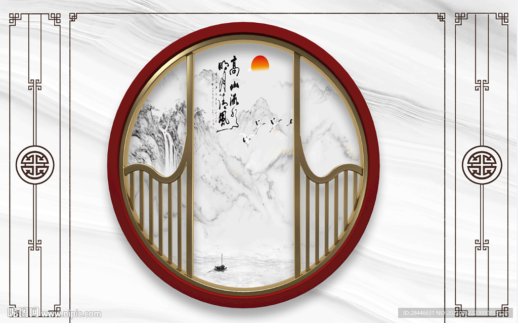 新中式电视背景墙装饰画