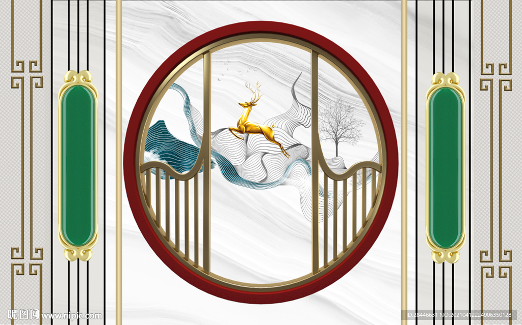 新中式电视背景墙装饰画