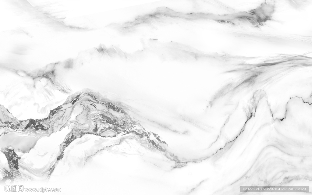 爵士白石纹山水新画 文件分层