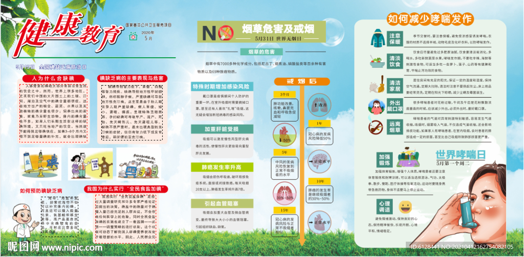 世界无烟日 哮喘日 宣传栏