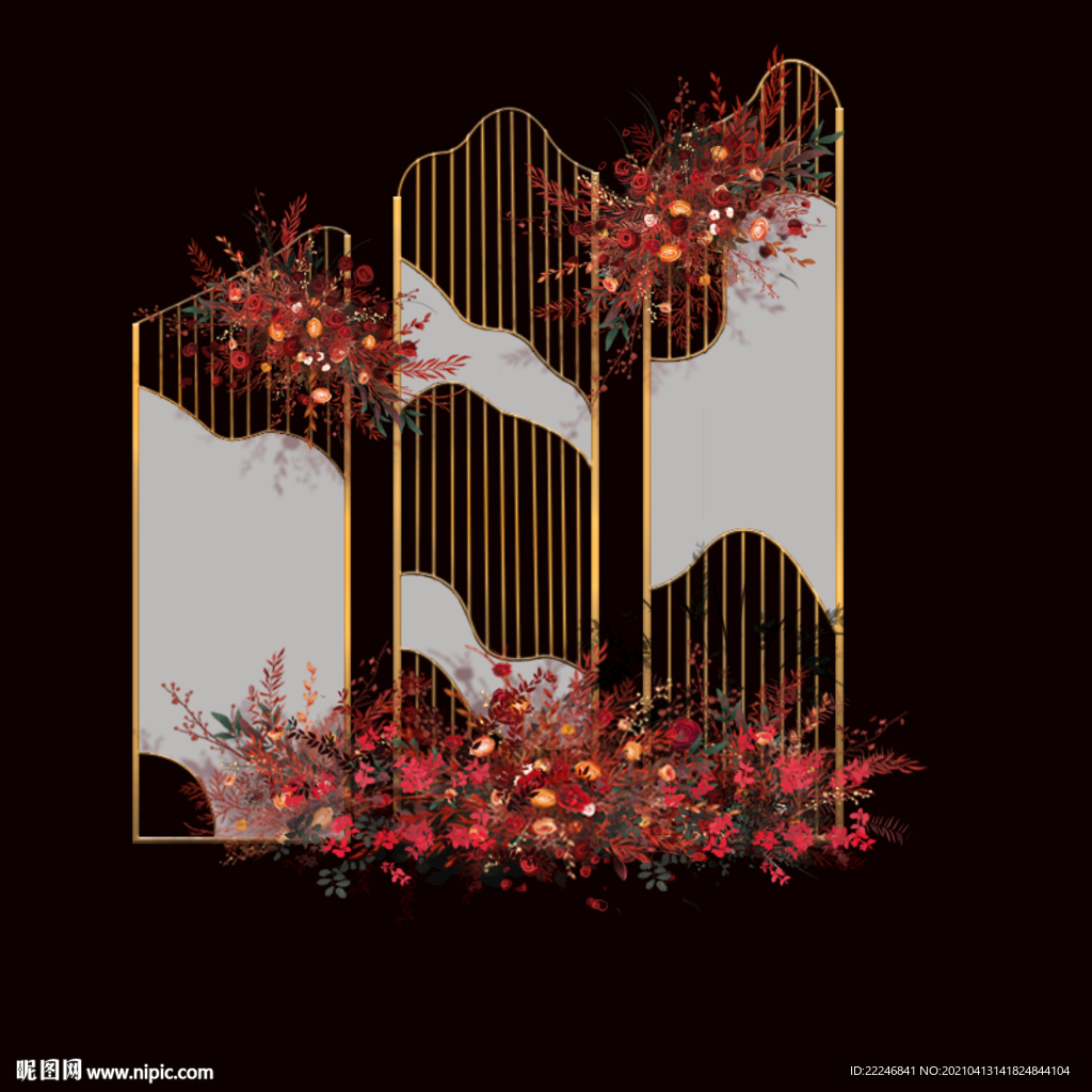 中式婚礼铁艺道具素材