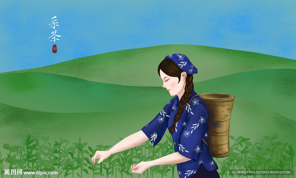 茶园采茶女 劳动