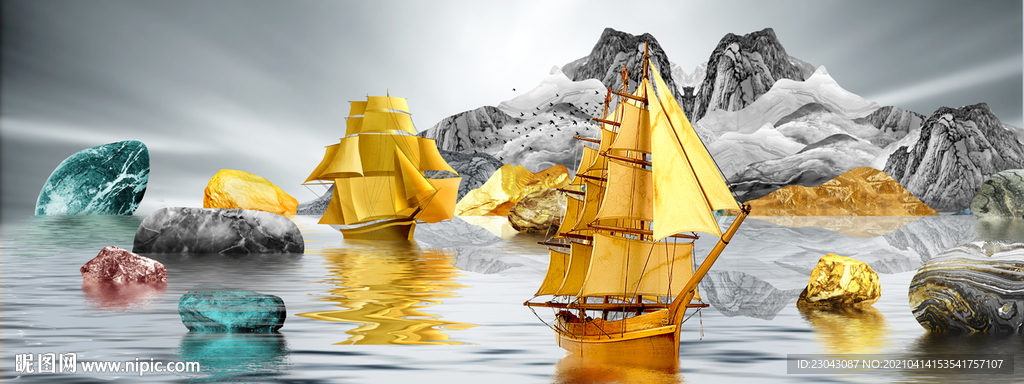 一帆风顺装饰画