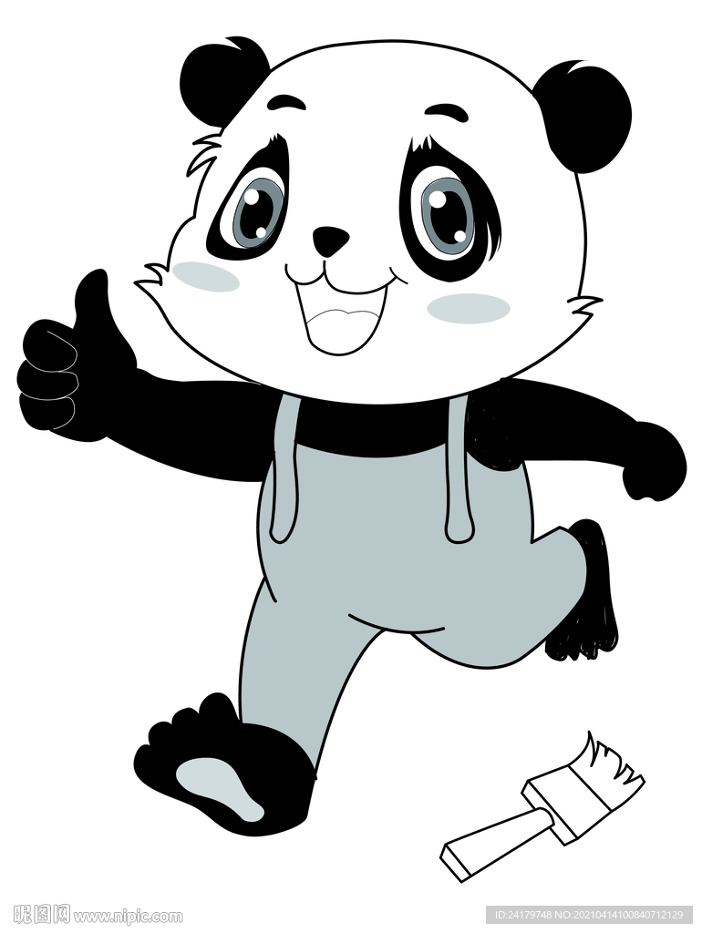 小熊猫点赞矢量源文件