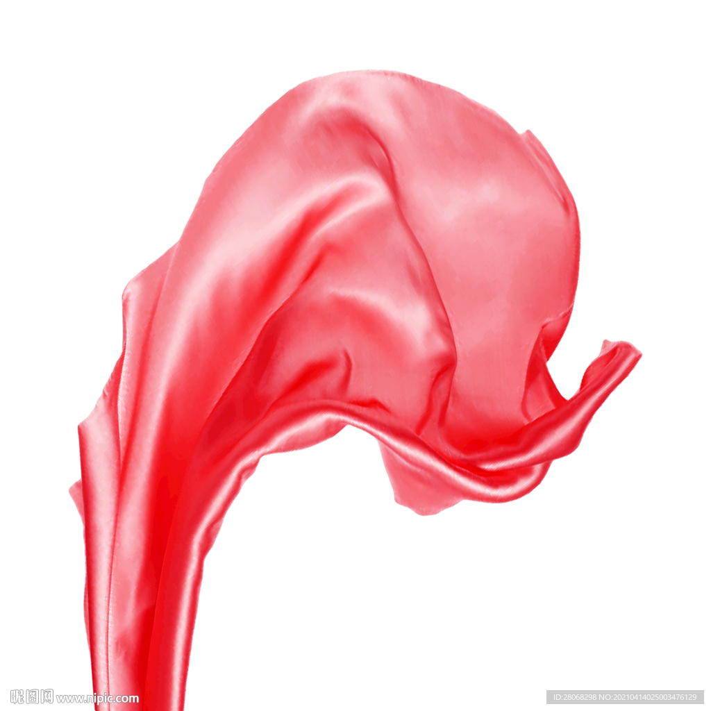 红色装饰丝绸元素