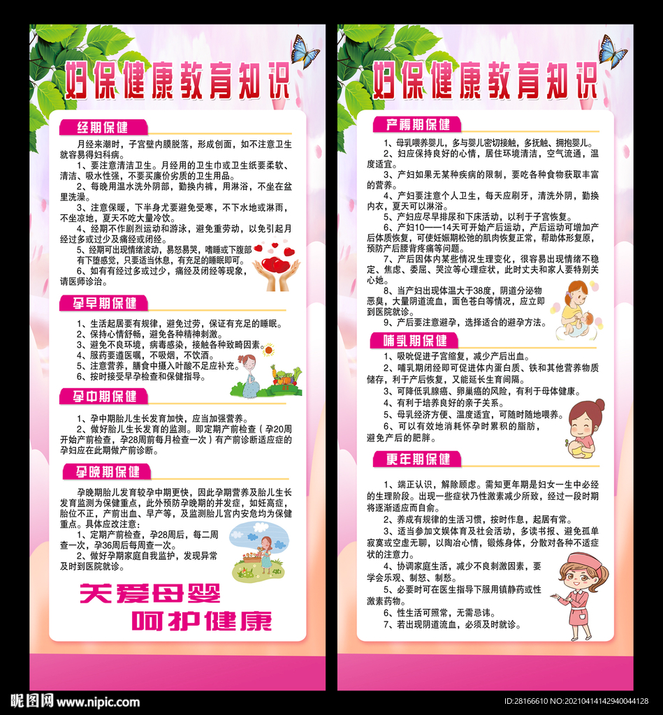 妇保健康知识展架
