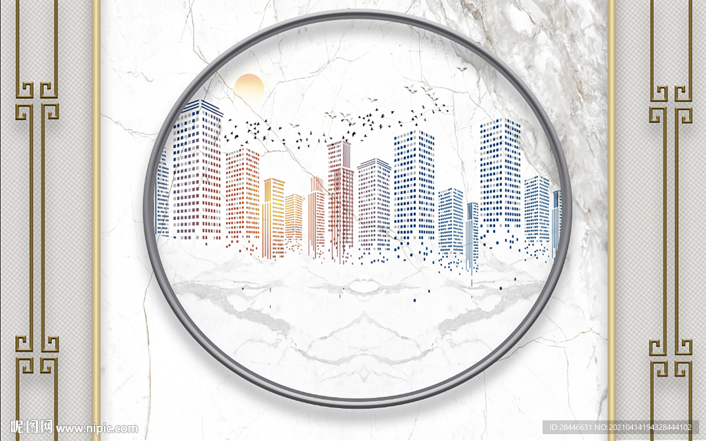 新中式电视背景墙