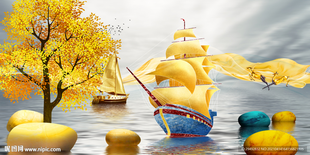 一帆风顺装饰画