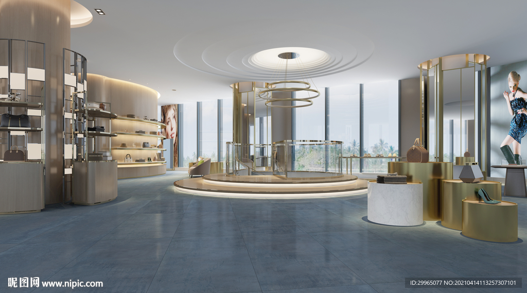 仿古砖瓷砖空间效果图