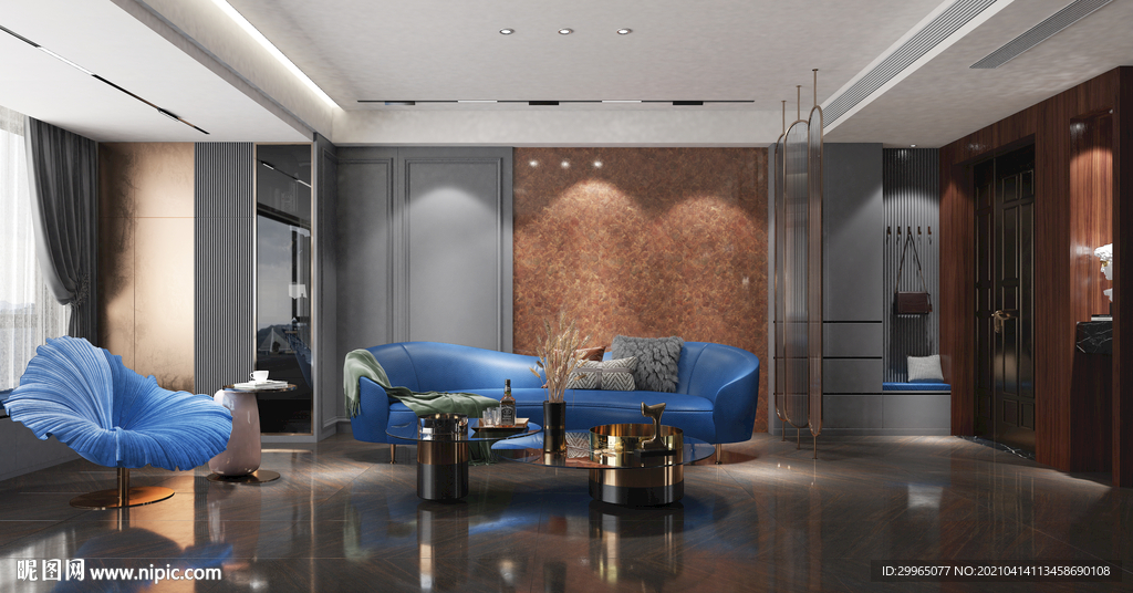 仿古砖瓷砖空间效果图