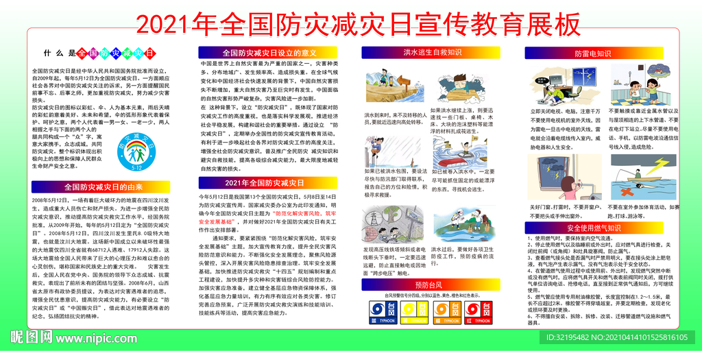 2021年防灾减灾日展板