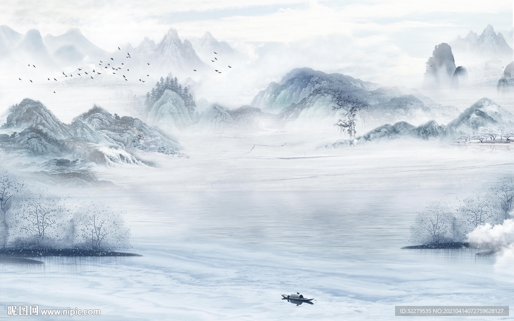 最新款山水新画 TIF分层