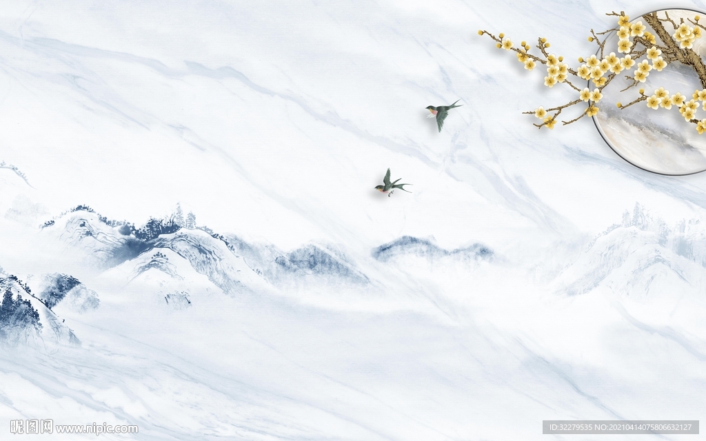 中式新款山水新画 TIF分层