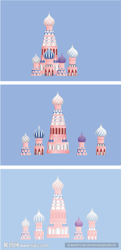 俄罗斯风格城堡矢量图
