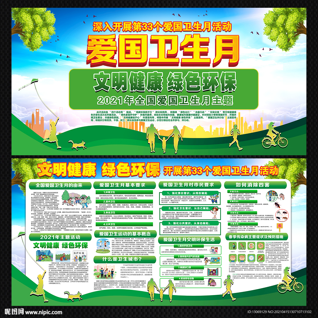 2021爱国卫生月活动宣传展板