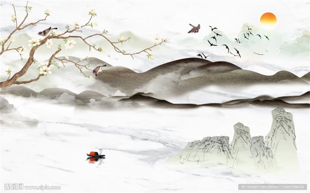 花鸟石纹