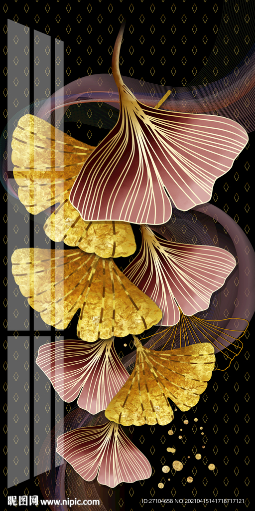 轻奢银杏叶玄关