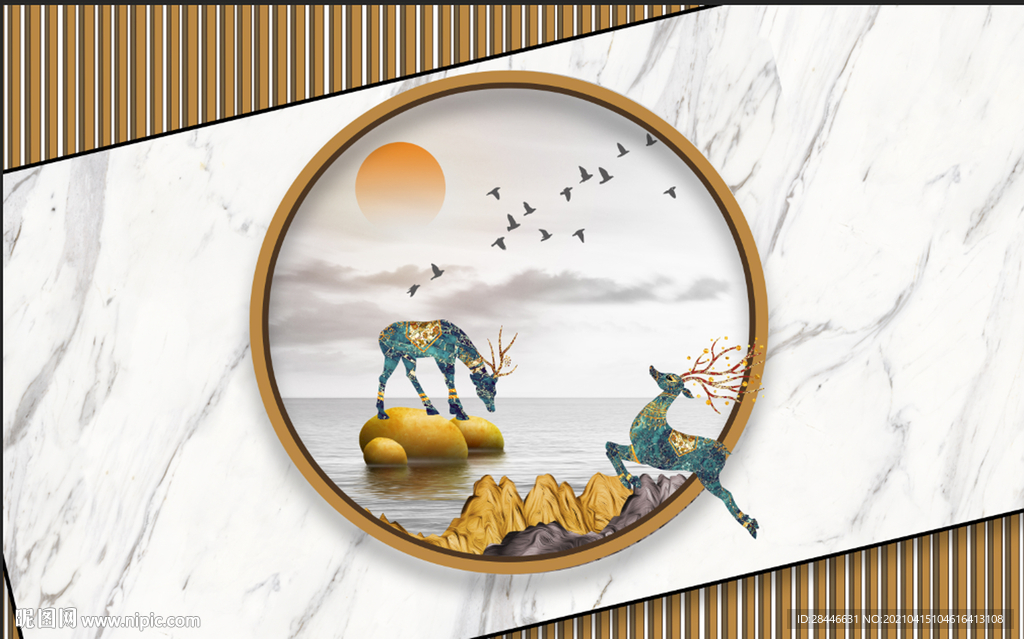 新中式电视背景墙