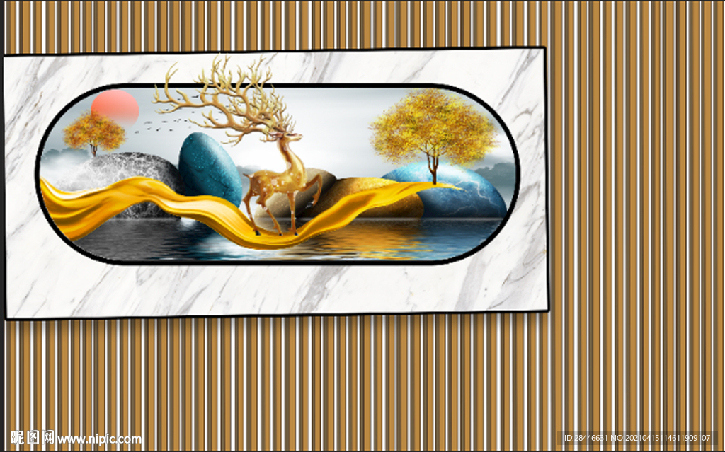 新中式电视背景墙