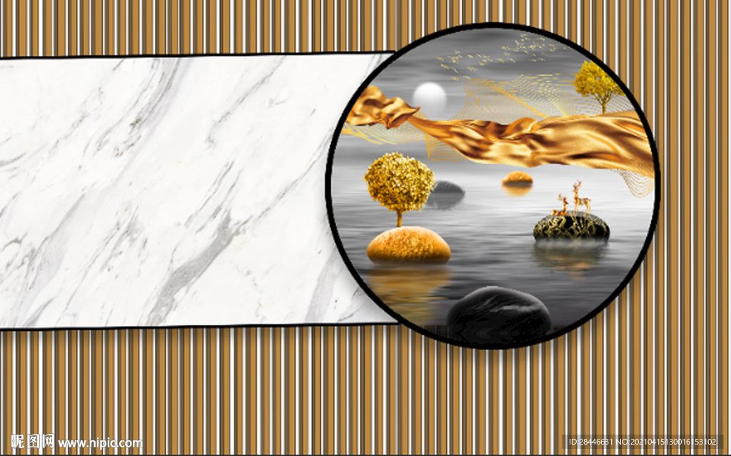 新中式电视背景墙