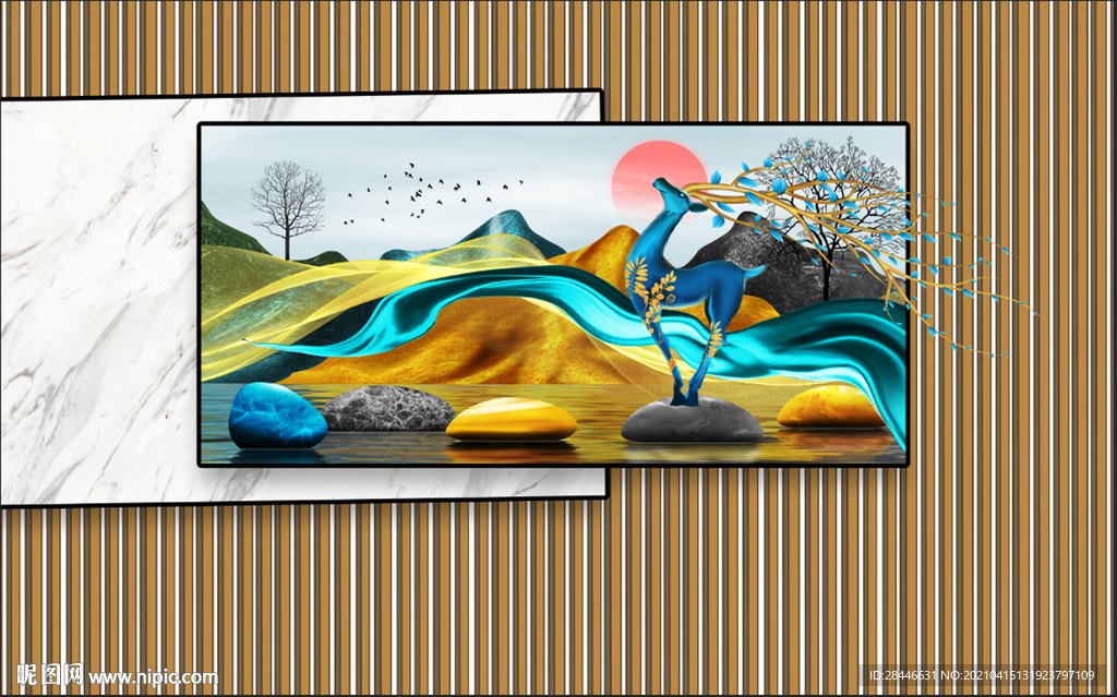 新中式电视背景墙