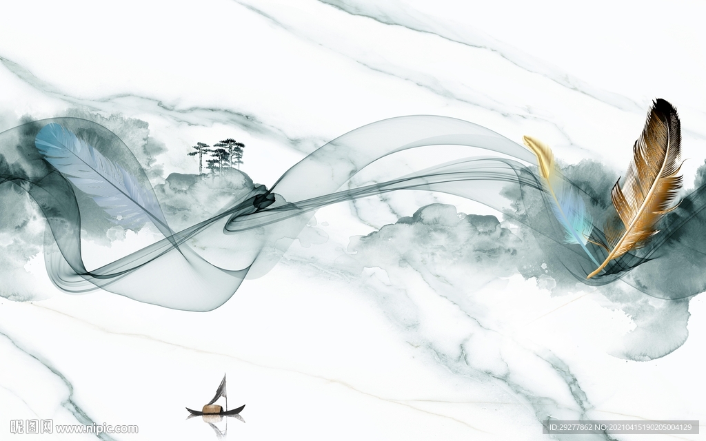 人气中式新山水画 tif分层