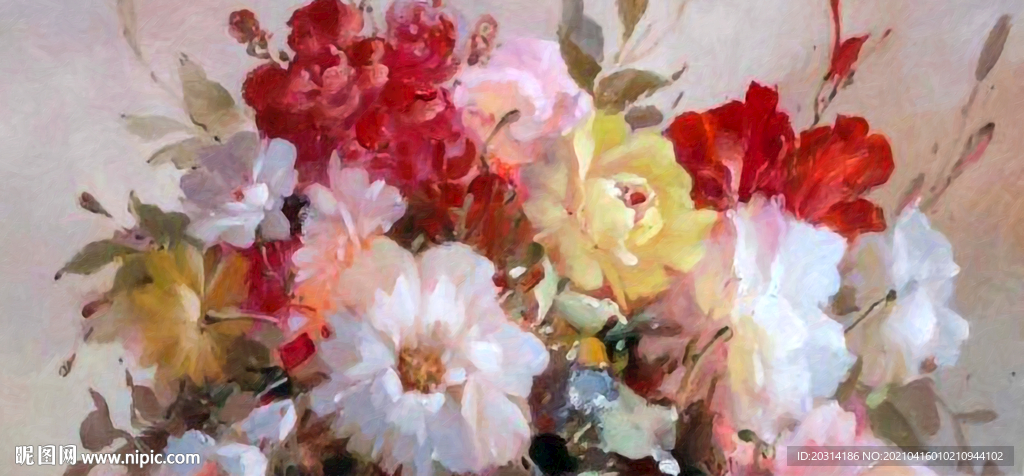 油画花卉壁画