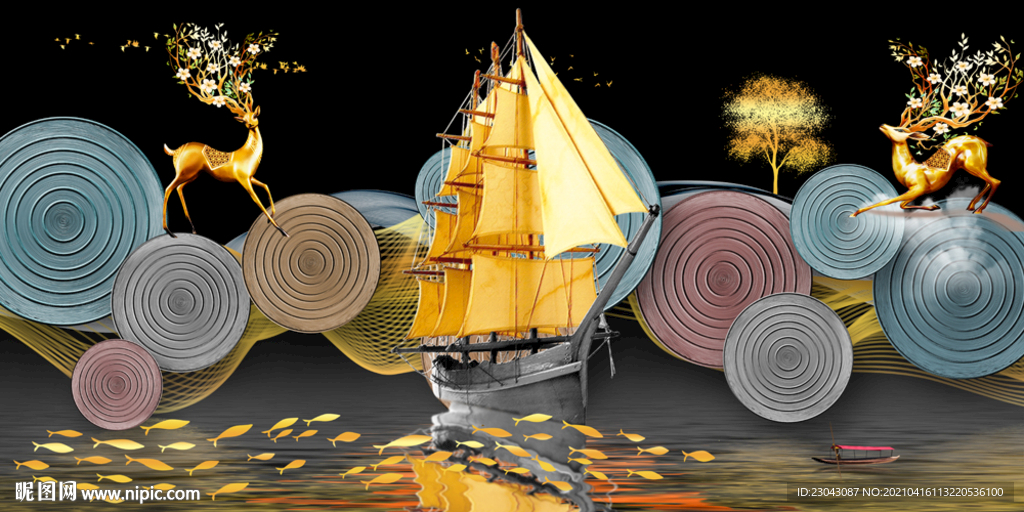 一帆风顺装饰画