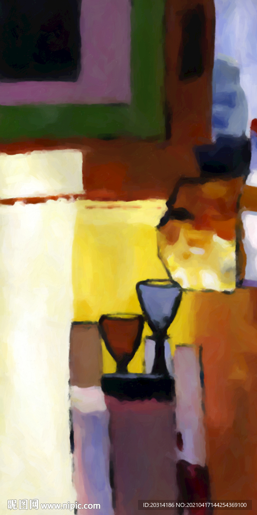 微喷画芯手绘抽象挂画