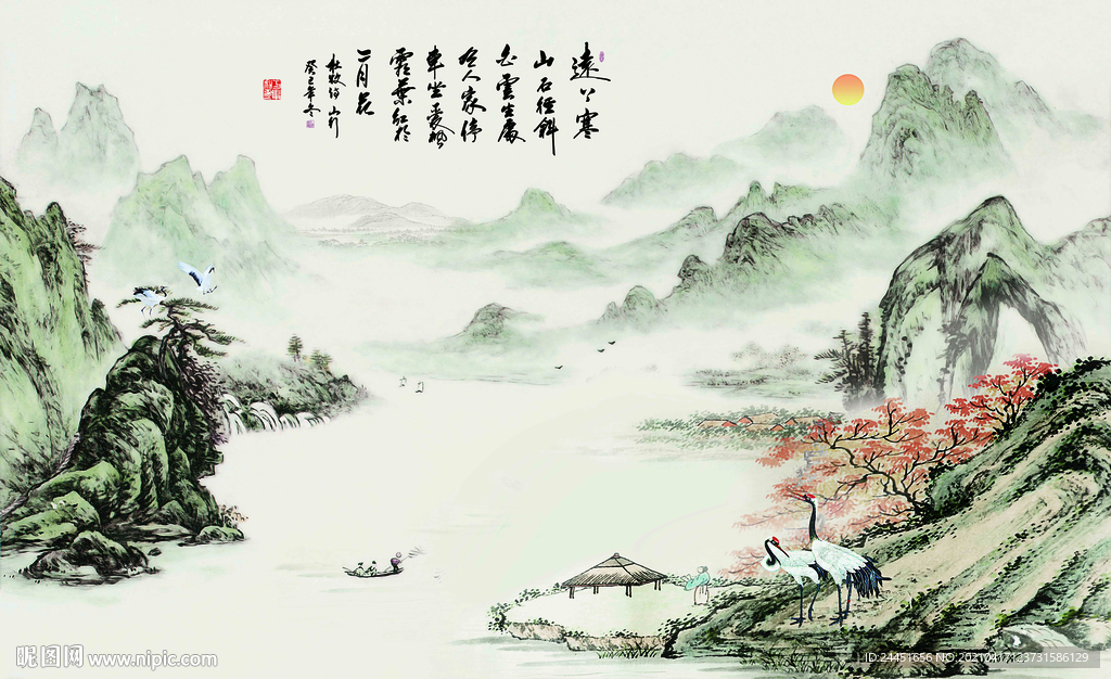 水墨山水装饰画