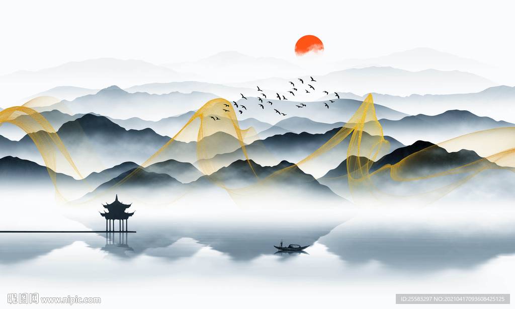 新中式山水画