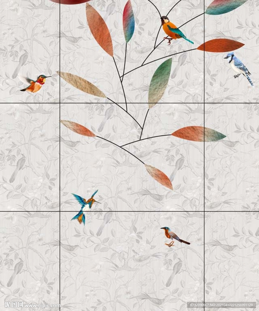 手绘花鸟图