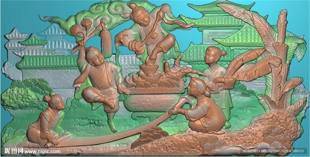 扫描 灰度 精雕 五子登科