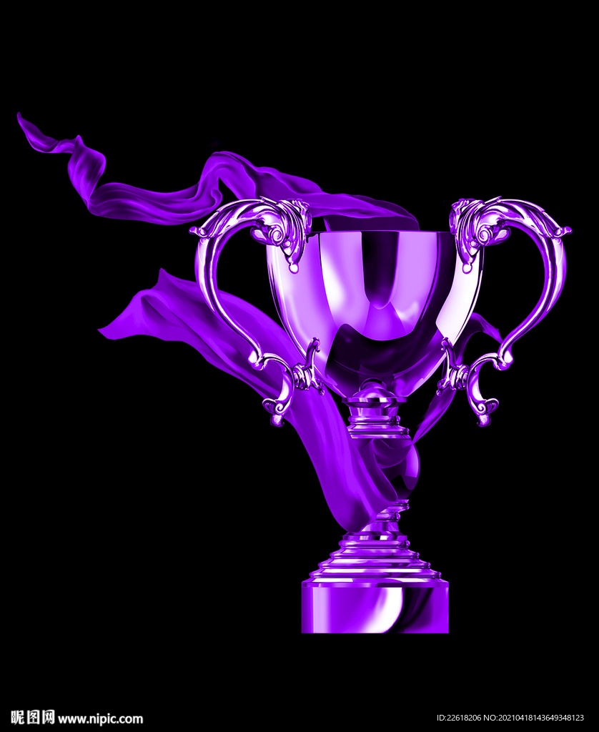 紫色奖杯素材