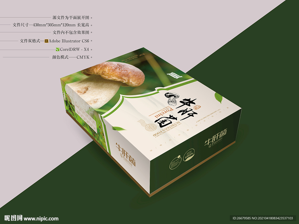 牛肝菌盒设计 平面图