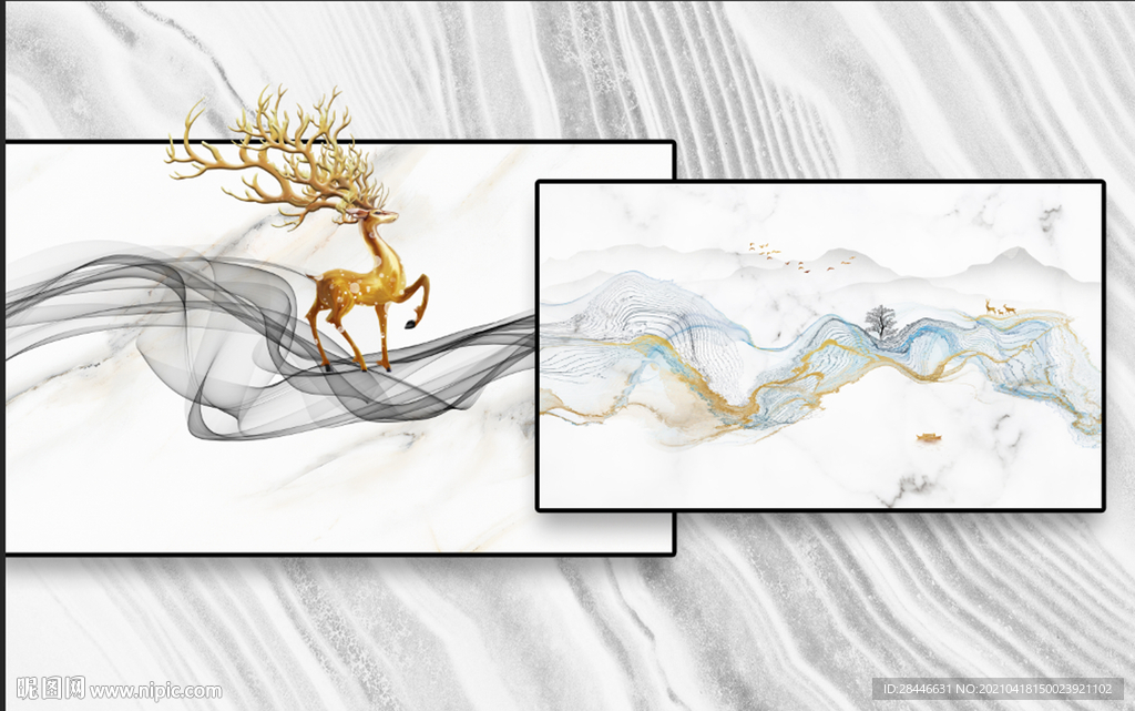 新中式电视背景墙装饰画