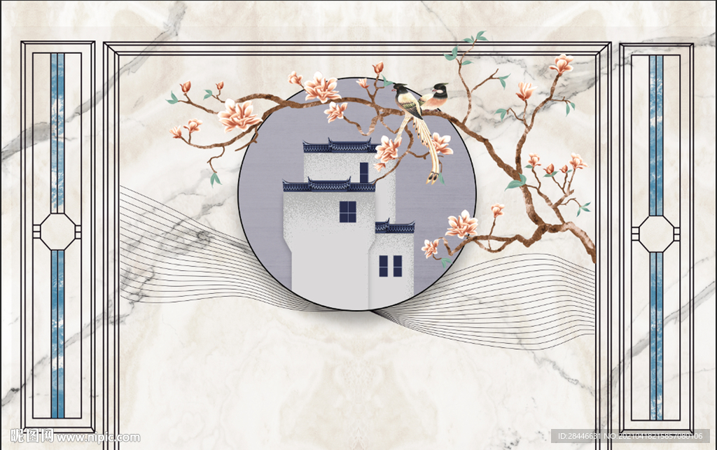 新中式电视背景墙装饰画