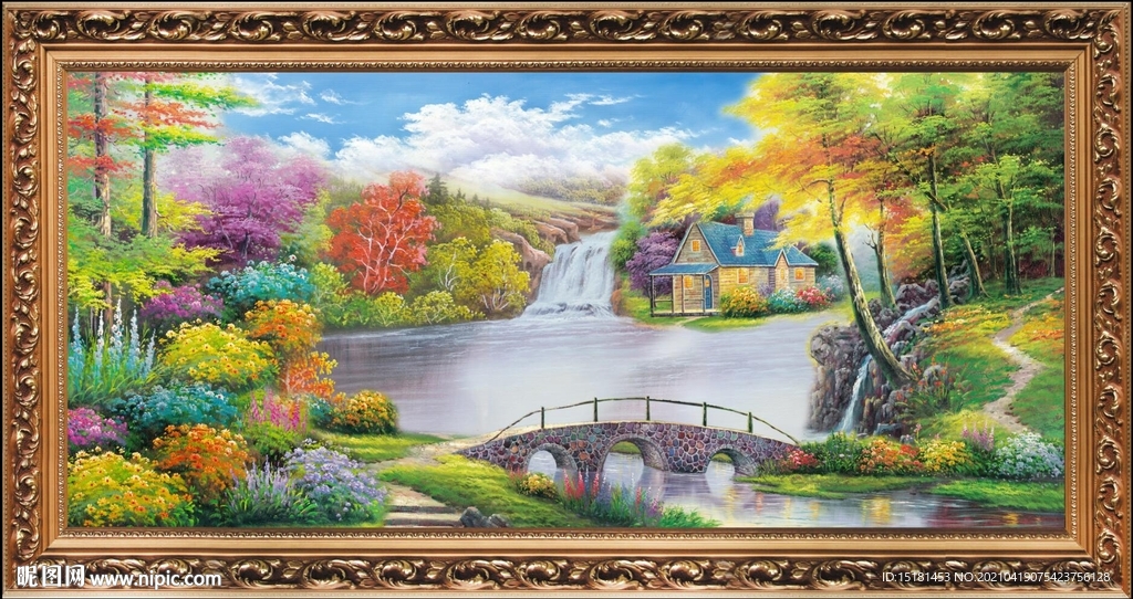 聚宝盆山水画