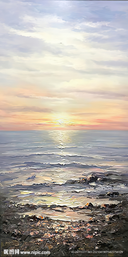 抽象大海油画玄关