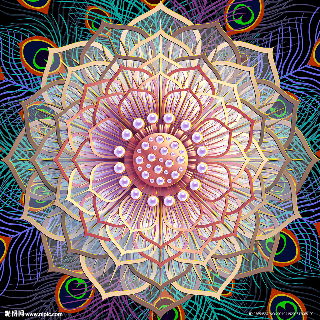 简约抽象植物叶子天顶装饰画