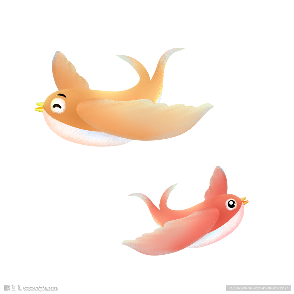 卡通插画飞鸟元素