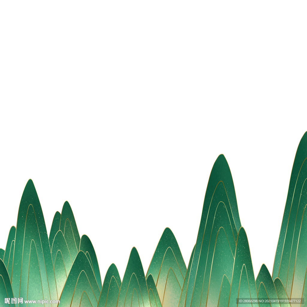 端午插画山脉山川元素