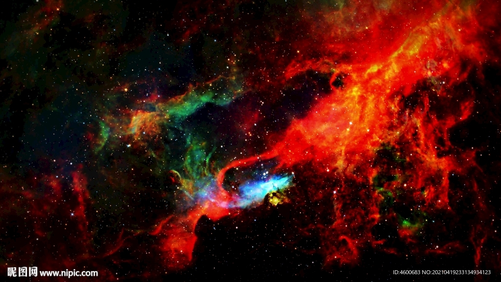 太空星系与火花云循环视频