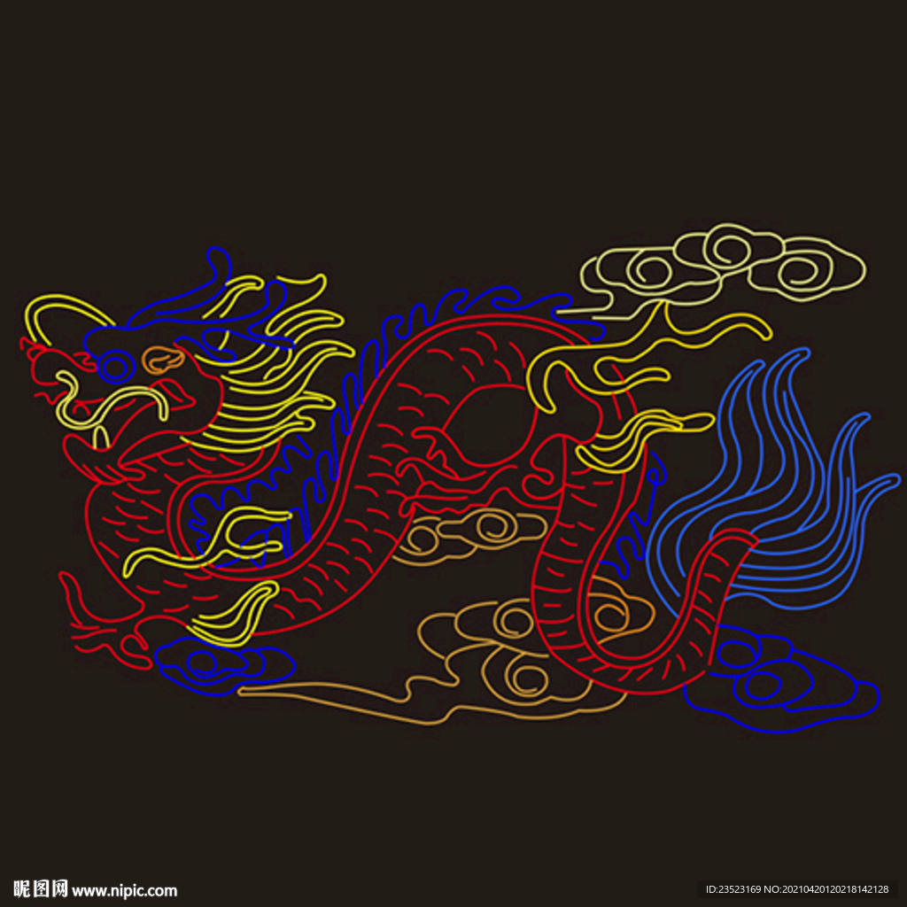 中国龙霓虹灯 国朝霓虹灯招牌图