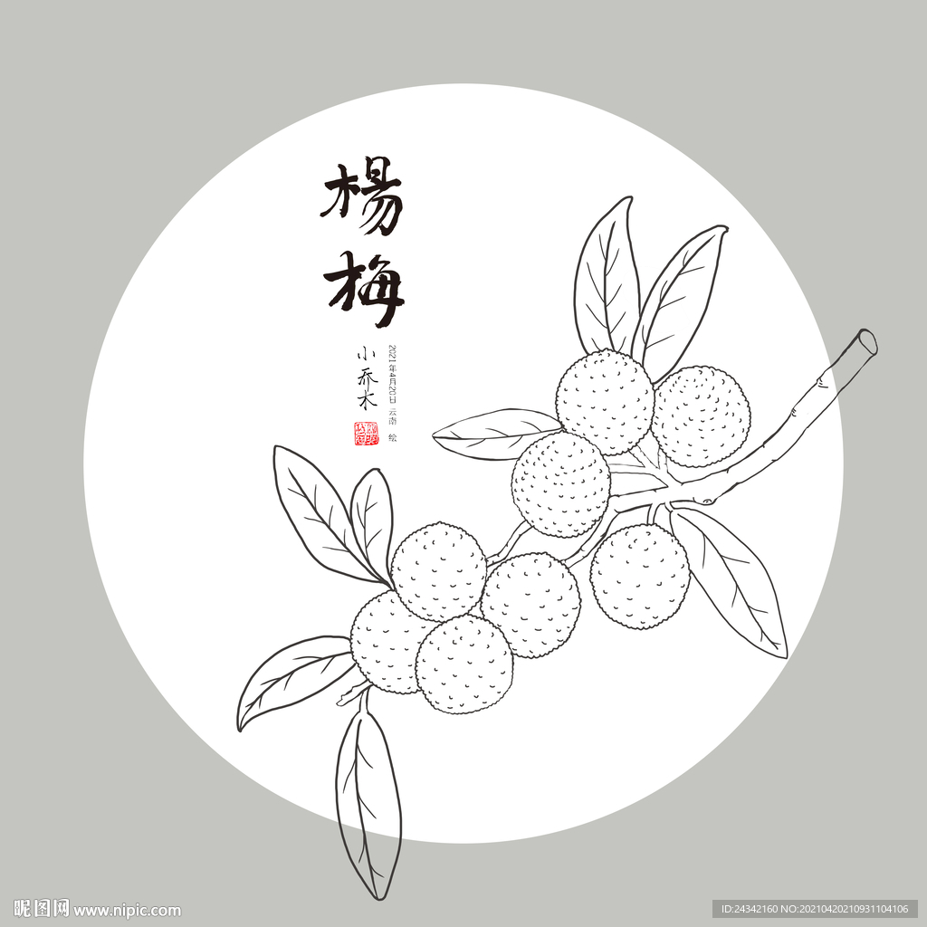 手绘杨梅